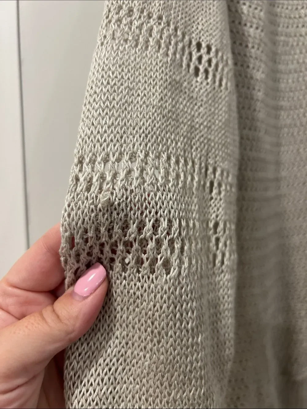 Joie Beige Linen Sweater, Size Large